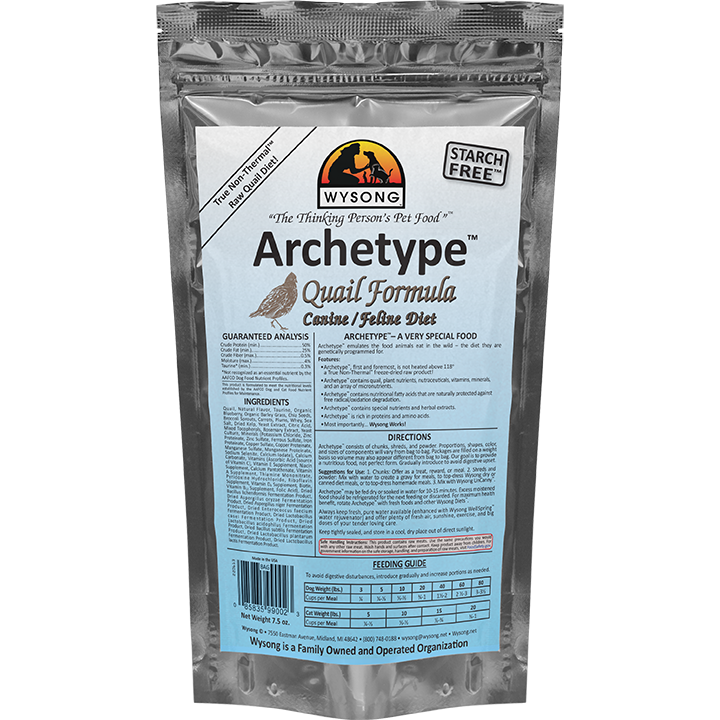 Archetype Quail Raw Dog Cat Food Wysong